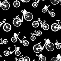 seamless white bicycle bike vector