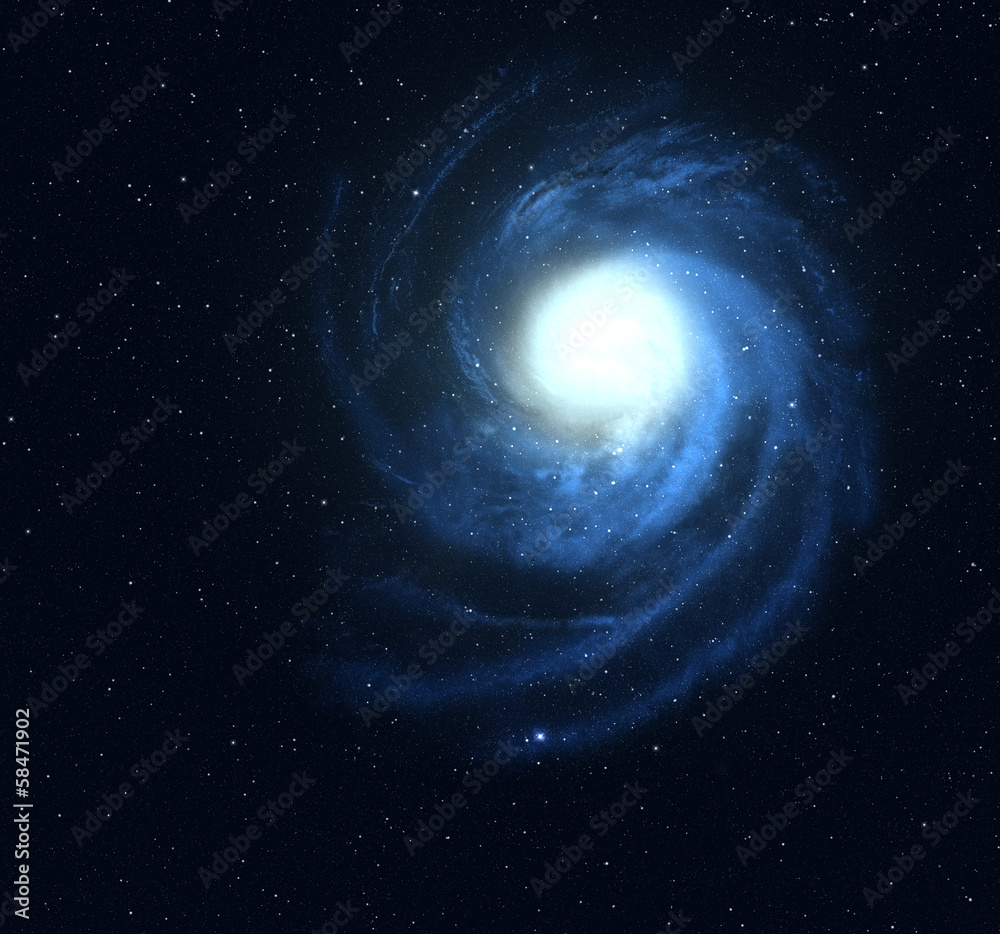 Wall mural spiral galaxy in deep space.