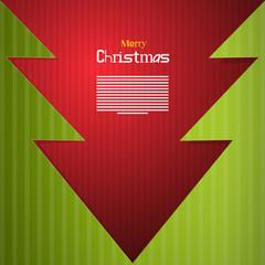 Red and Green Abstract Vector Merry Christmas Background