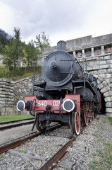 Fototapeta na wymiar Old locomotive of Frejus