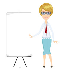 woman with a poster