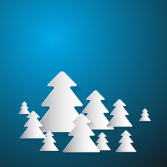 Blue Abstract Vector Merry Christmas Background