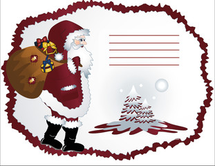 Weihnachtsmann auf Grußkarte