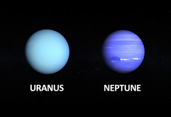 Naklejka premium Planets Uranus and Neptune
