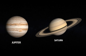 Fototapeta premium Planets Jupiter and Saturn