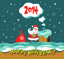 Greeting Christmas and New Year card.