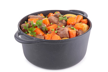 casserole with beef stew and vegetables