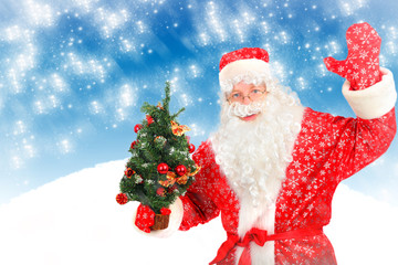 Santa Claus with Christmas Tree