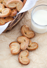 Homemade cookies and milk