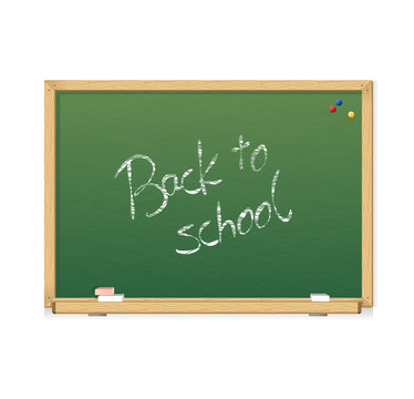 Vector green chalkboard Back to school