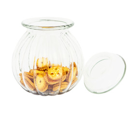 Obraz na płótnie Canvas Cookies in a glass jar.