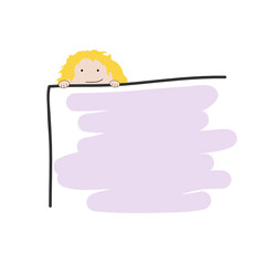 girl with school board vector