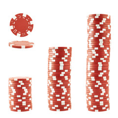 Three stacks of casino chips