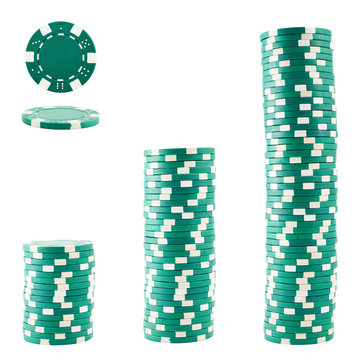 Three Stacks Of Casino Chips