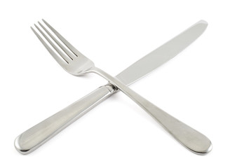 Crossed fork and kitchen knife