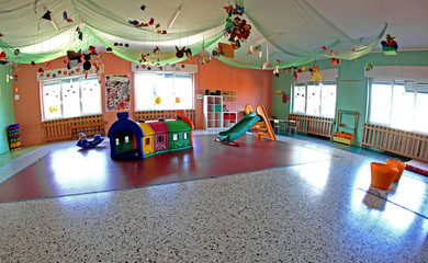 spacious lounge important nursery center with many Christmas orn