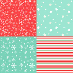 Collection for scrapbook. Red-green seamless.