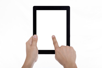 Businessman holding a tablet.