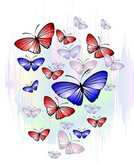 Obraz na płótnie Canvas Floral abstract background with butterflies