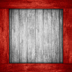 white wooden background in red wood frame