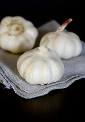 Garlic on fabric