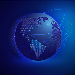 Global network mesh, vector illustration