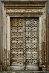 old dilapidated wooden door