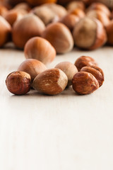 Hazelnuts close up