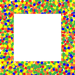 Colorful confetti vector frame