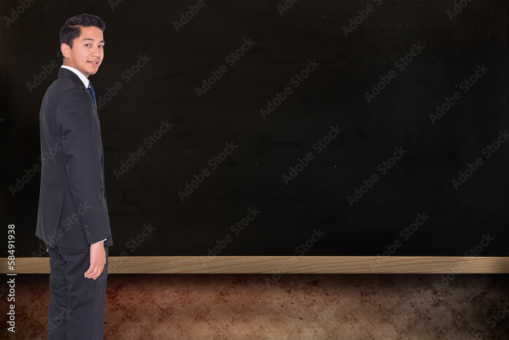 Poster composite image of happy businessman looking at camera