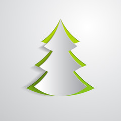 Fototapeta premium fir tree cut in paper