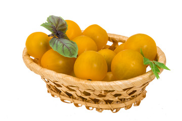 Yellow bright cherry tomato