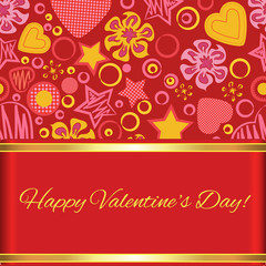 Happy Valentine's Day. Greeting card.Vector illustration