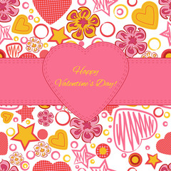Happy Valentine's Day. Greeting card. Vector illustration