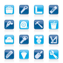 Construction objects and tools icons- vector icon set