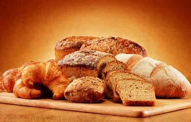 Composition with bread and rolls. Baking products.