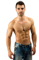 Strong bodybuilder man with perfect abs,,biceps,chest