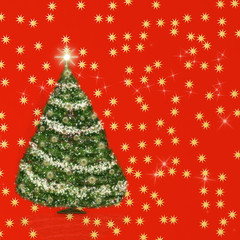 Naklejka premium Christmas tree card