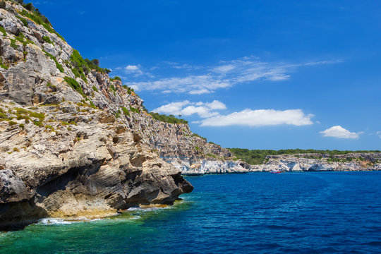 Menorca island south coast scenery, Spain.