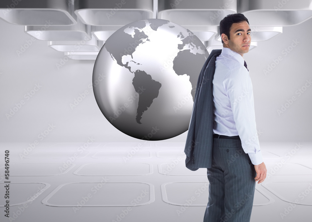 Aufkleber composite image of unsmiling businessman standing
