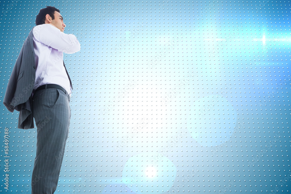 Poster composite image of unsmiling businessman standing