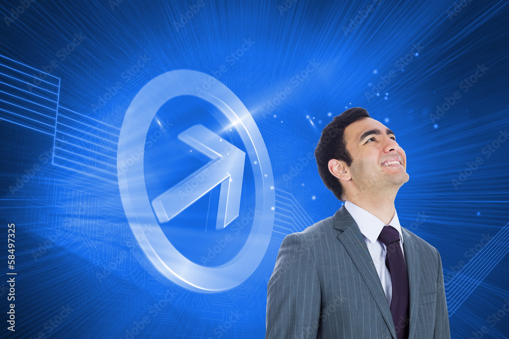 Poster composite image of smiling businessman standing