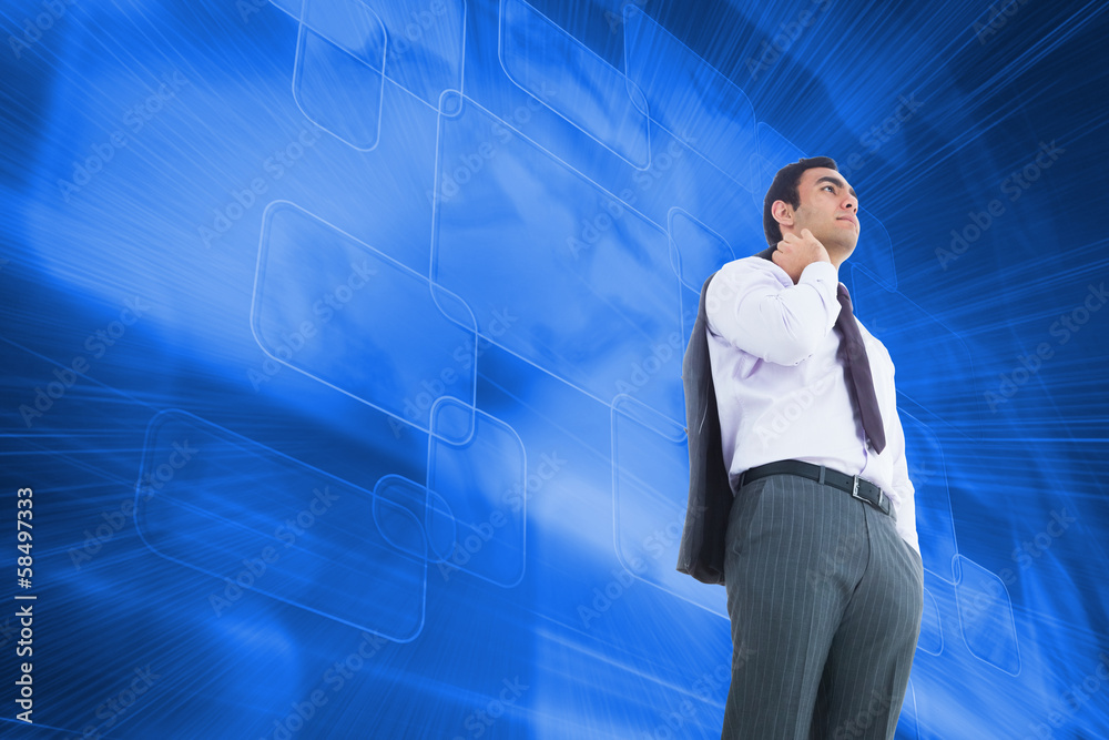 Poster composite image of unsmiling businessman standing