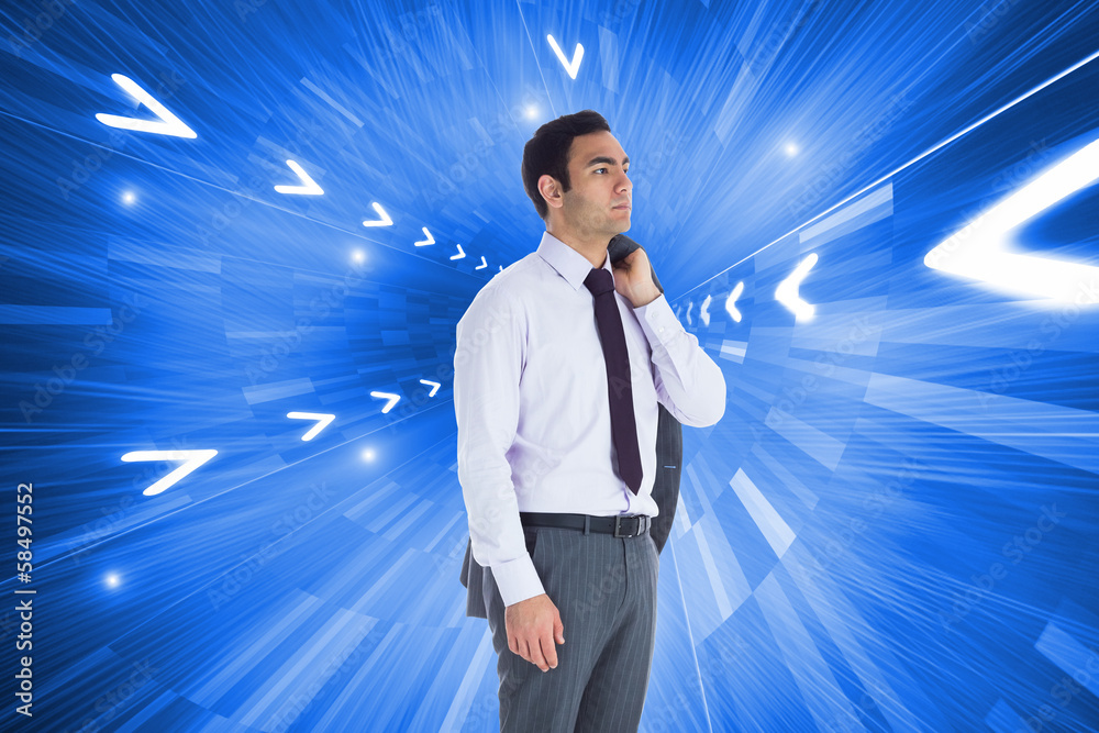 Poster composite image of unsmiling businessman standing