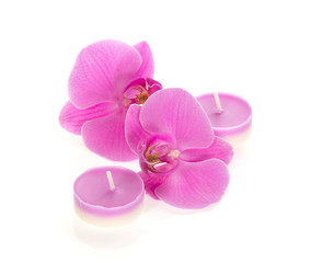 Orchids and aromatic candles