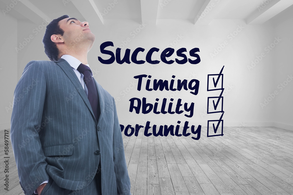 Aufkleber composite image of unsmiling businessman standing