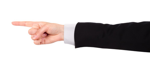 Businessman's  finger pointing or touching