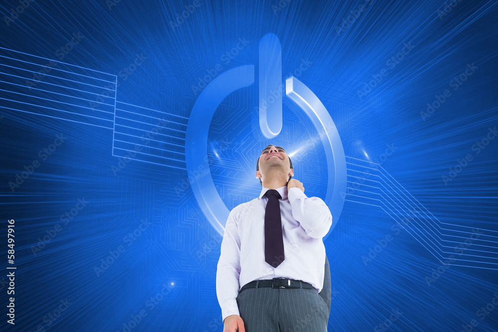 Poster composite image of smiling businessman standing