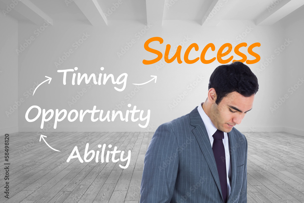 Aufkleber composite image of unsmiling businessman standing