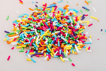 heap of decorating colored sugar jimmies